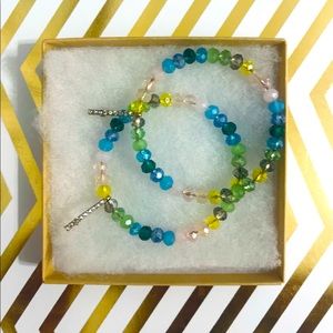 NEW, Natasha, Sparkle Beaded, Dangle Hoops